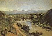 Jean Baptiste Camille  Corot The Bridge at Narni A study (mk05) oil painting artist